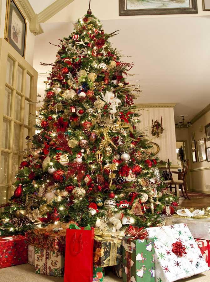 Christmas Tree Gift Box Backdrop uk for Party Decoration Photo Shots K ...
