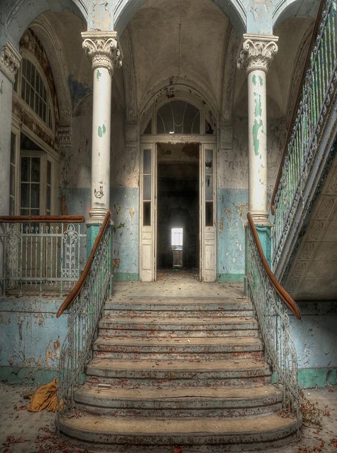 Rusty Stairs Old Buildings Abandoned House Photo Backdrop KAT-165