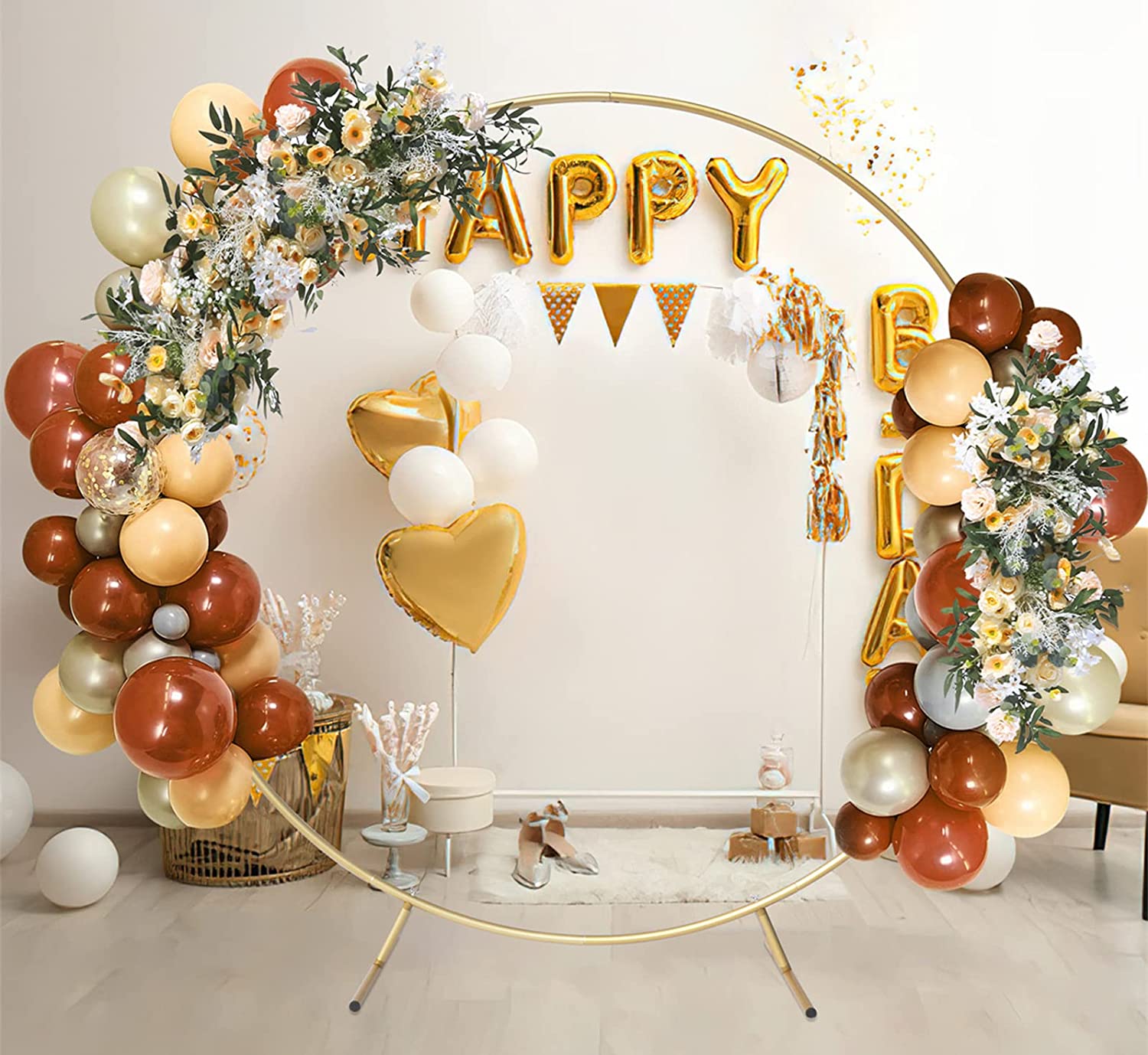 UK Round Backdrop Stands Metal Circle Arch Stand for Birthday Party Wedding PR8