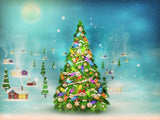 Christmas Trees Blue Bokeh Backdrop for Studio DBD-H19170