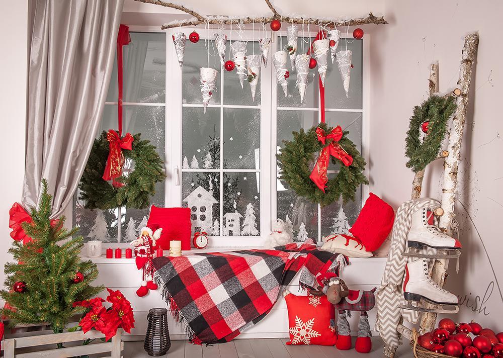 Christmas Decor Room Window Photography Backdrop DBD-H19180