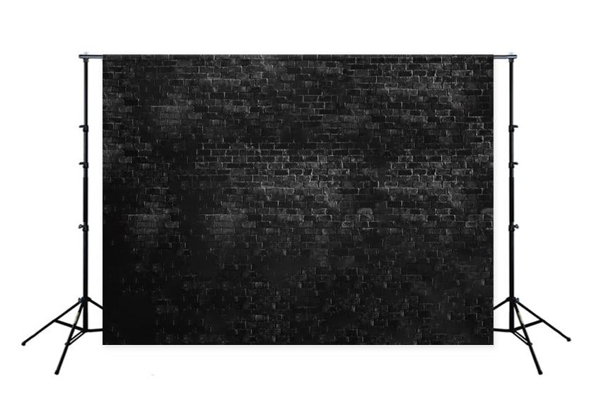 Black Textured Brick Wall Photography Backdrop D-239