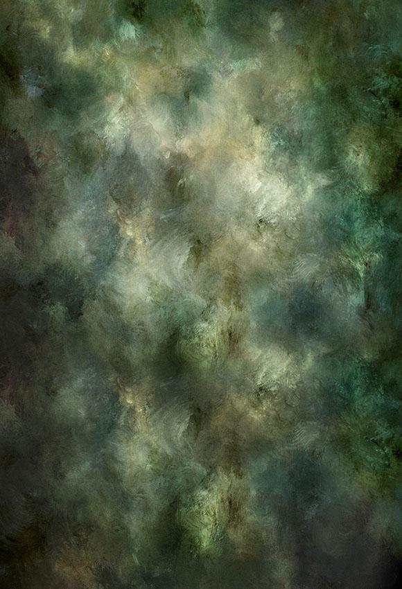 Abstract Green Old Master Texture Photo Booth Backdrop  LV-1320