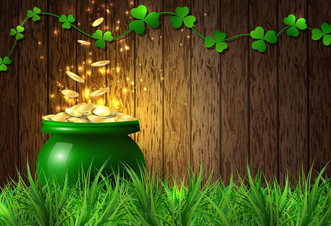 St. Patrick's Day Clover Treasure Luck Photography Backdrop LV-1329
