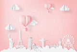Valentine's Day Travel Around the World Pink Backdrop