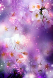 Beautiful White Flowers Purple Photo Backdrop for Party LV-411