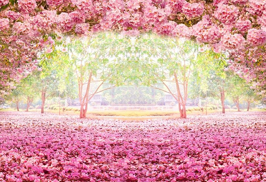 Floral Backdrop Pink Flowers Photography Background LV-455