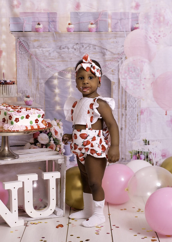 Baby 1st Birthday Backdrop UK Sweet Balloon Cake Smash Party Decoration LV-534
