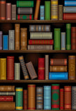 Retro Library Shelves Old Books Background for Photography