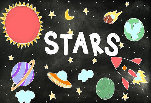 Space Universe Stars Backdrop for Children Bday Party  LV-662