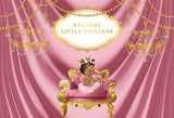 Girl Baby Shower Princess Pink Curtain Photography Backdrop LV-761