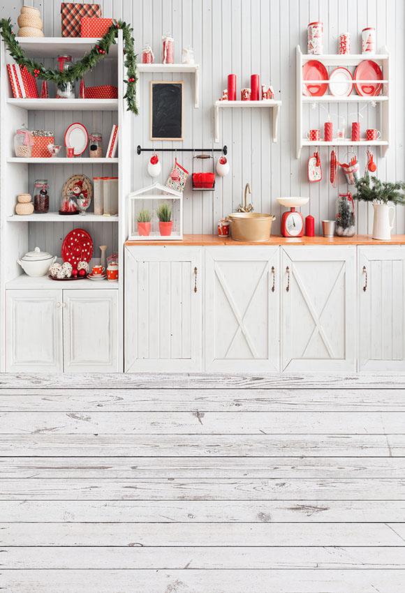 Christmas Kitchen backdrop UK for Photography LV-946