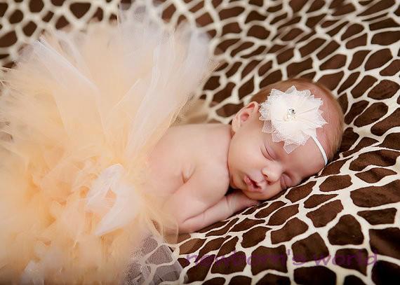 Newborn Photography Props Tutu Skirt Dress with Matching Headband for Baby Girl