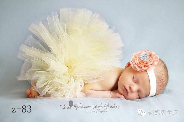 Newborn Photography Props Tutu Skirt Dress with Matching Headband for Baby Girl