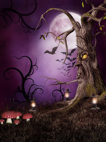 Purple Background Active Dryad Halloween Festival Backdrop UK DBD-P19086