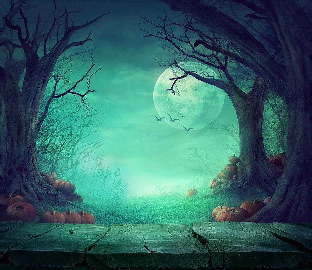 Halloween Backdrops Festival Backdrops Weird Moonlight Pumpkin Background
