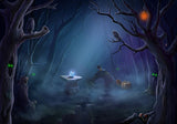 Withered Forest Background Rare Crystal Halloween Backdrops IBD-H19138