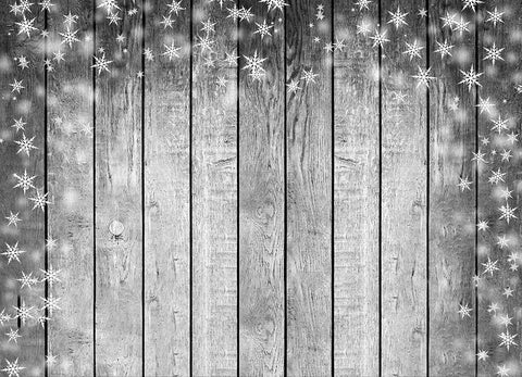Wood Backdrop With Snowflakes For Photography Portrait DBD-H19150